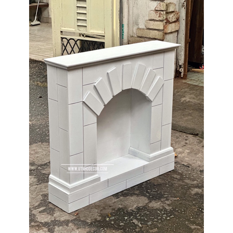 Lò sưởi vòm gạch trang trí Noel kích thước D90 x R20 X C85 CM