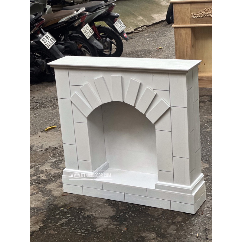 Lò sưởi vòm gạch trang trí Noel kích thước D90 x R20 X C85 CM
