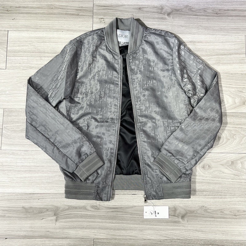 Áo Khoác Gió Di OR Màu Bạc 🌈 Áo Bomber 2 Lớp  Dày Dặn Nam Nữ