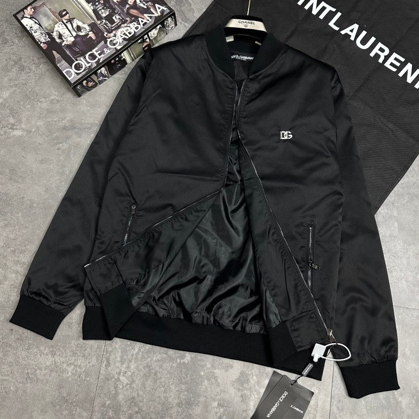 Áo Khoác Gió DG Màu Đen 🌈 Áo Bomber Nam Nữ Dày Dặn Cực Đẹp