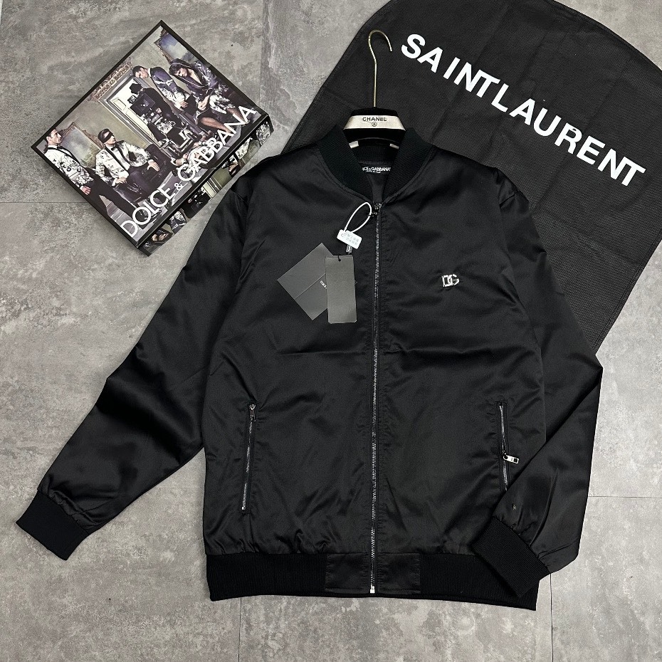 Áo Khoác Gió DG Màu Đen 🌈 Áo Bomber Nam Nữ Dày Dặn Cực Đẹp