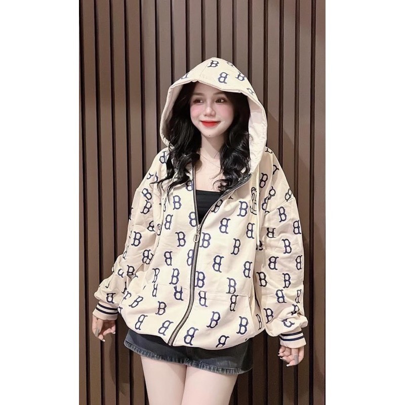 Áo Khoác Nỉ In Hình Chữ B 🌈 Áo Hoodie Kéo Khóa Nam Nữ Dày Dặn