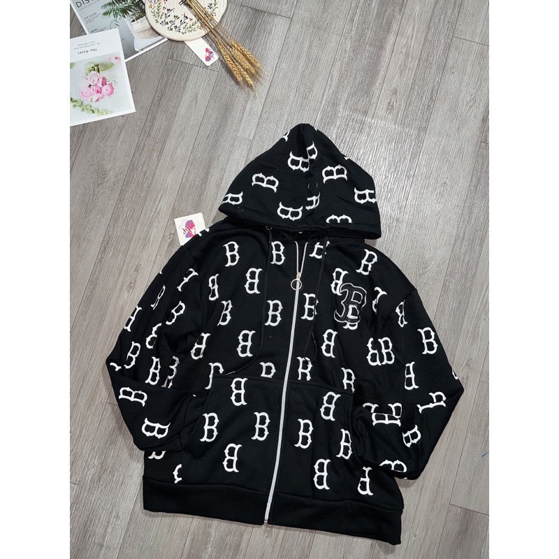 Áo Khoác Nỉ In Hình Chữ B 🌈 Áo Hoodie Kéo Khóa Nam Nữ Dày Dặn