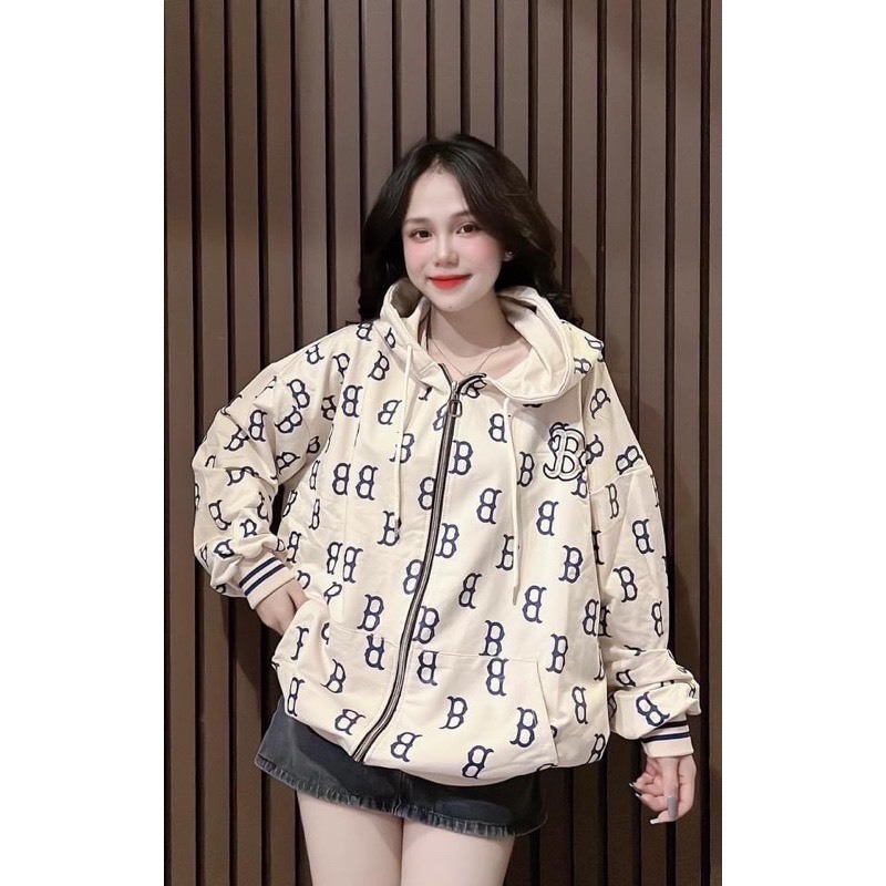 Áo Khoác Nỉ In Hình Chữ B 🌈 Áo Hoodie Kéo Khóa Nam Nữ Dày Dặn