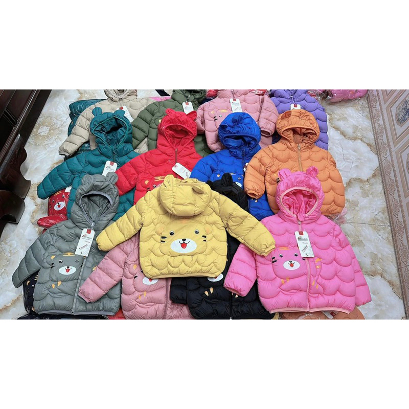 Áo phao lông vũ hình con hổ cho bé từ 14-25kg cho bé trai, bé gái