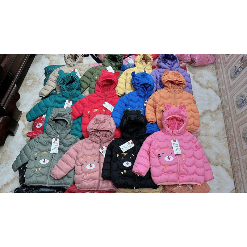 Áo phao lông vũ hình con hổ cho bé từ 14-25kg cho bé trai, bé gái