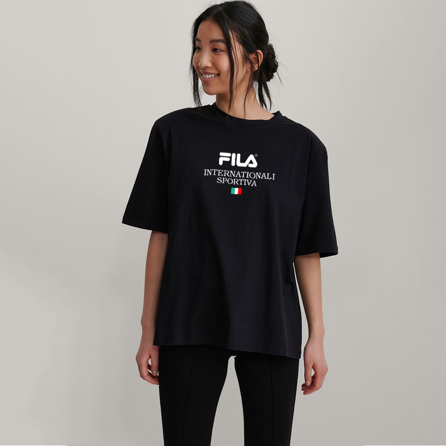 Áo Thun Oversize Tay Ngắn Thời Trang, Áo Phông Nam Nữ Fila International Sportiva Logo-250gsm - ROYAL T&T
