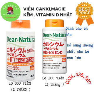 [Sẵn, date 3/2026]VIÊN UỐNG BỔ SUNG Canxi, Magie, Kẽm, Vitamin D hãng DEAR NATURE NỘI ĐỊA NHẬT BẢN