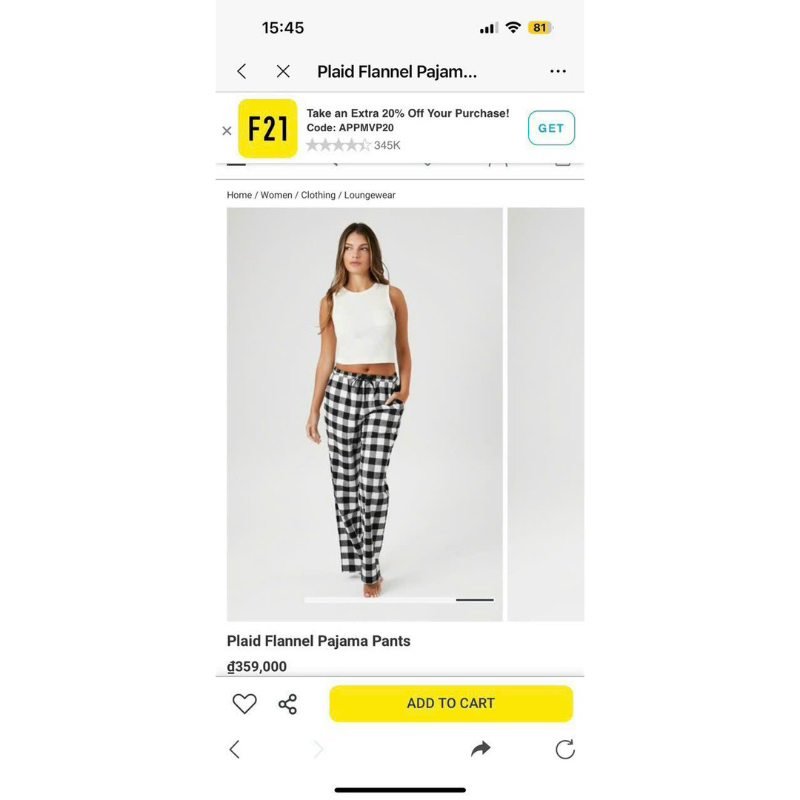 Quần F21 hoạ tiết