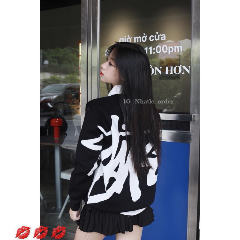 Áo len chữ to 2 mặt