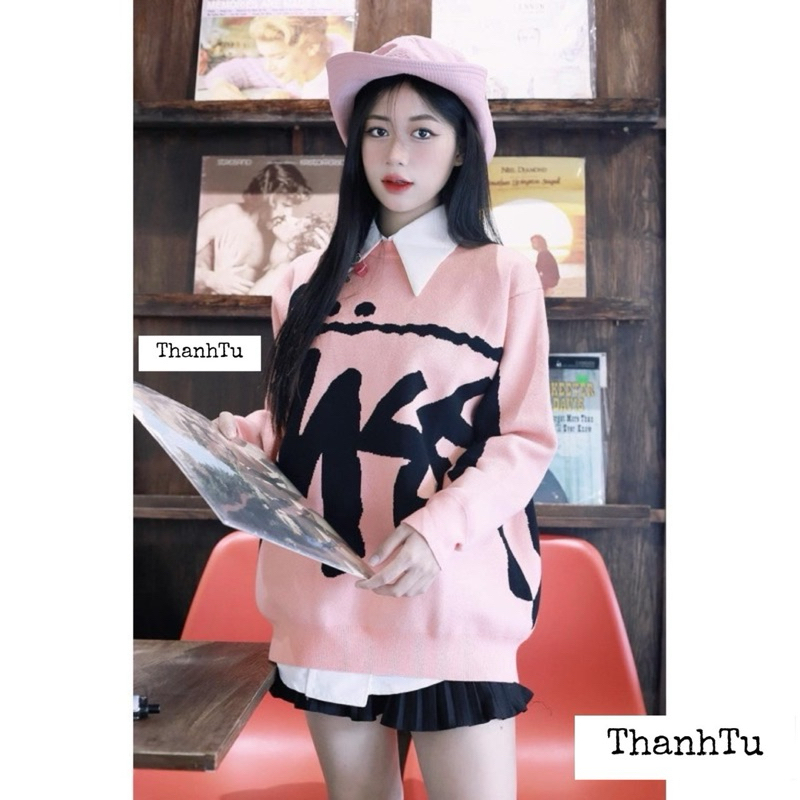 Áo len chữ to 2 mặt