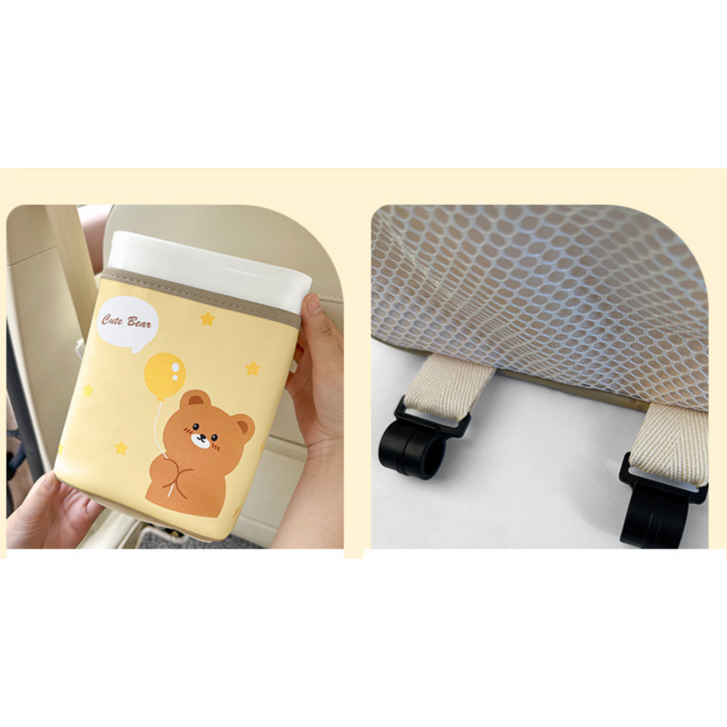 Túi đựng đồ đa năng sau lưng ghế hình bé thú dễ thương chống thấm nước cho xe ô tô