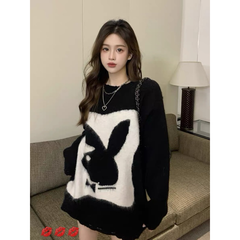 Áo len thỏ đen PL Boy