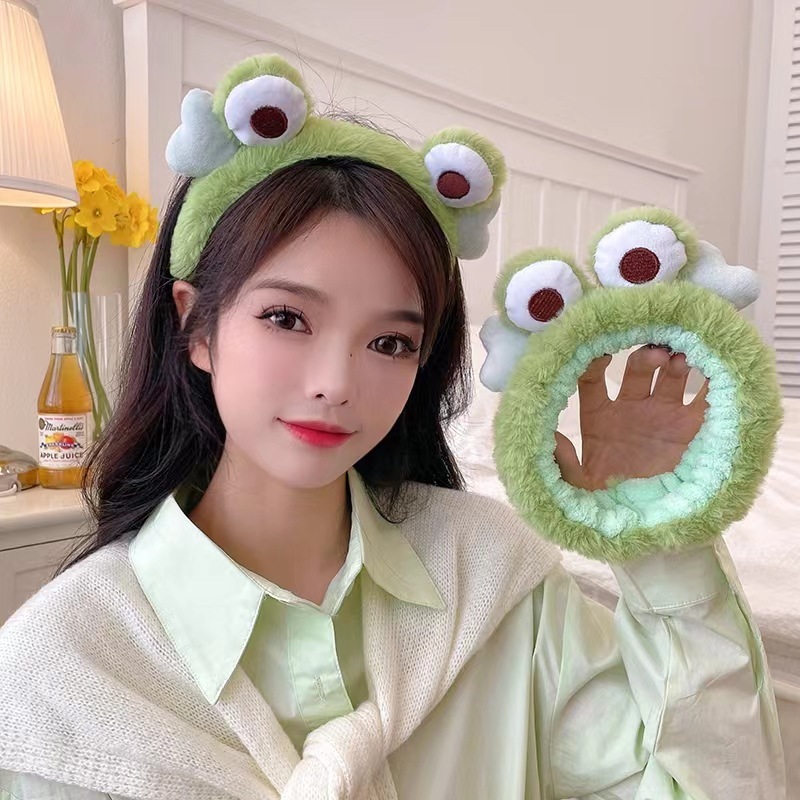 Băng đô cài tóc rửa mặt cà rốt, hình thú cá mập Hàn Quốc dễ thương nữ iLita bờm băng đô thun makeup, trang điểm