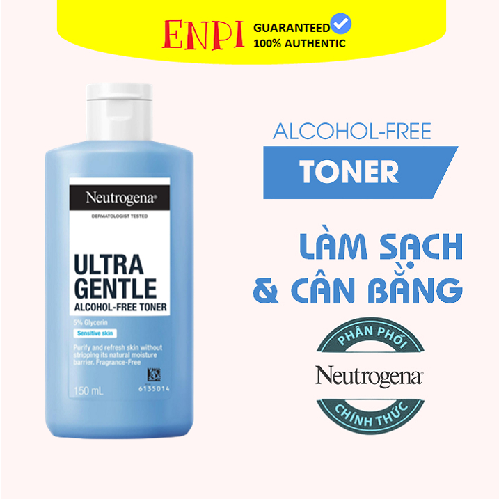 Nước cân bằng không cồn Neutrogena Ultra Gentle Alcohol-Free Toner 150ml