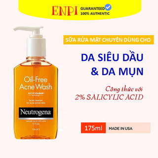 [175ml] Sữa rửa mặt cho da mụn Neutrogena Oil-free Acne Wash