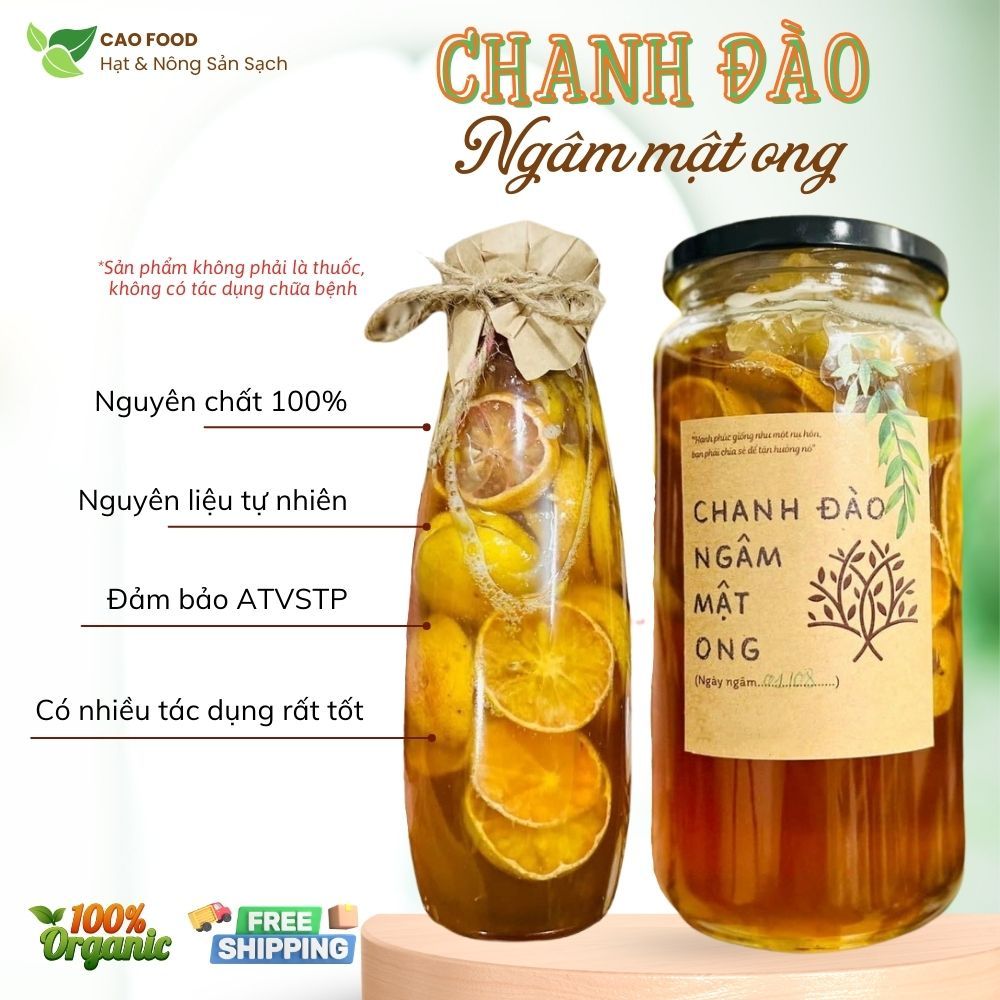 Mật ong ngâm chanh đào đường phèn nguyên chất 100% - Nông sản nhà làm cao cấp, sạch & chất lượng