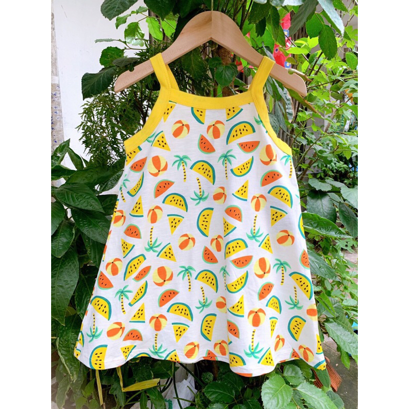Đầm cotton 2 dây cho bé gái 10-30kg