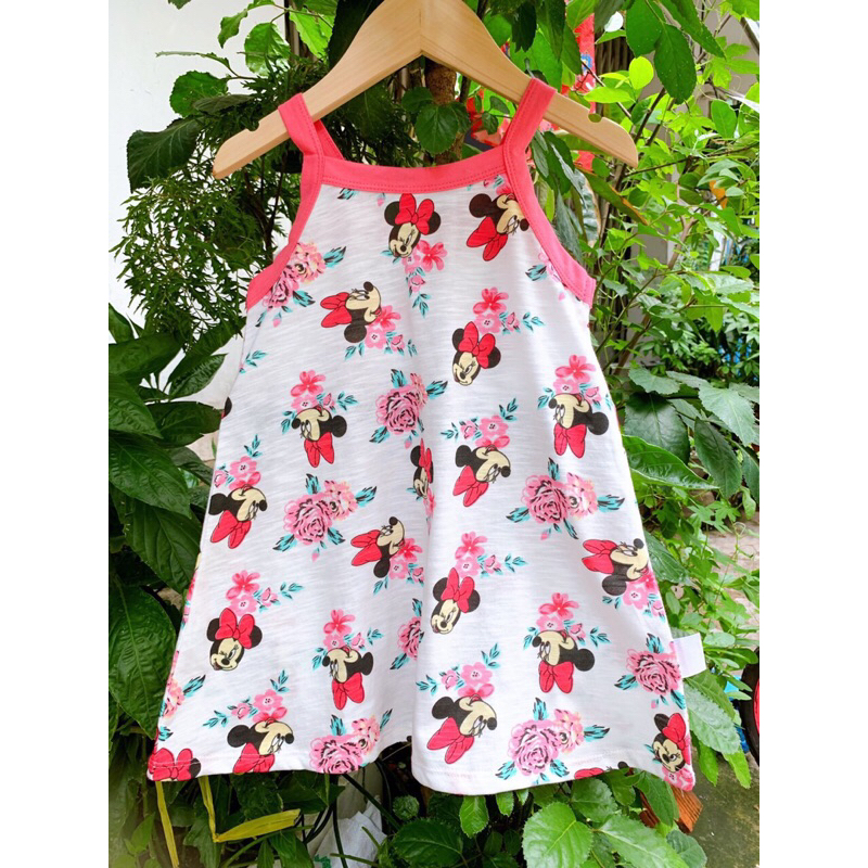 Đầm cotton 2 dây cho bé gái 10-30kg