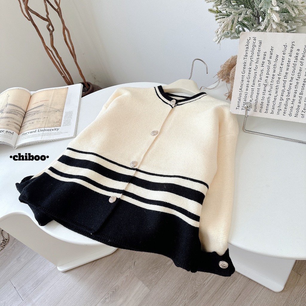 Áo len cardigan dáng ngắn siêu sang