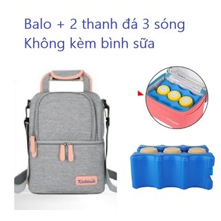 BALO BỈM SỮA, BALO GIỮ NHIỆT GIỮ LẠNH 2 NGĂN, TÚI GIỮ NHIỆT ĐÁ KHÔ BẢO QUẢN SỮA MẸ