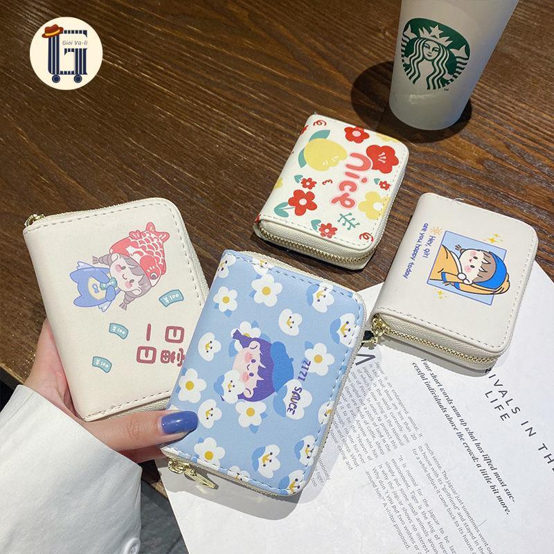 Ví Nữ Mini Cute Nhiều Ngăn Cầm Tay,phong cách hoạt hình,Chất liệu da Pu