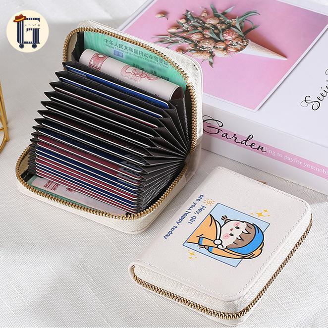 Ví Nữ Mini Cute Nhiều Ngăn Cầm Tay,phong cách hoạt hình,Chất liệu da Pu