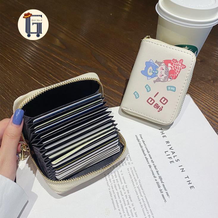 Ví Nữ Mini Cute Nhiều Ngăn Cầm Tay,phong cách hoạt hình,Chất liệu da Pu