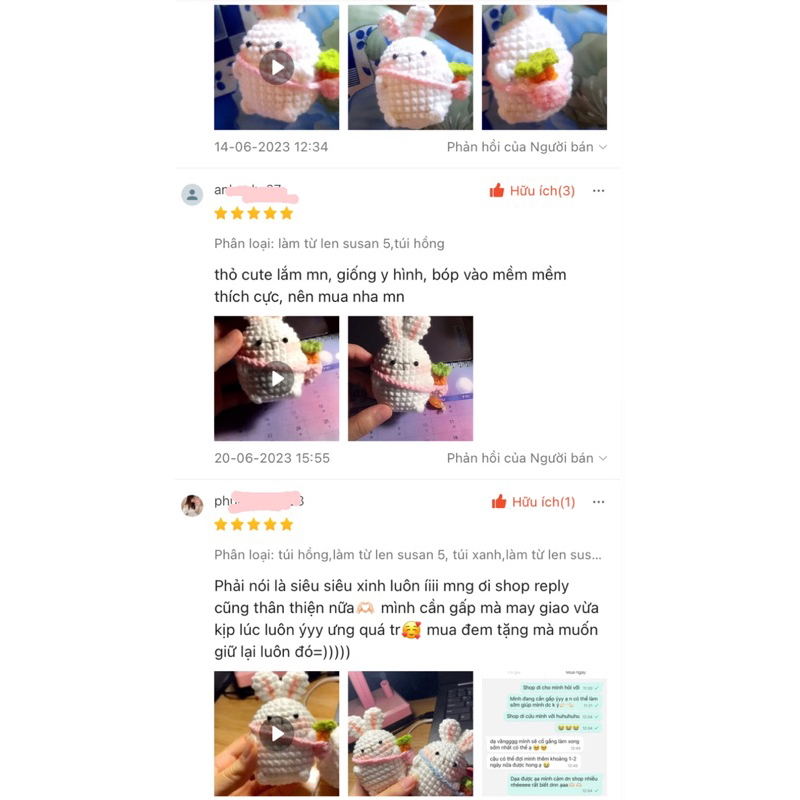 Móc khoá thỏ con đeo túi cà rốt siêu cute bằng len handmade 🐰