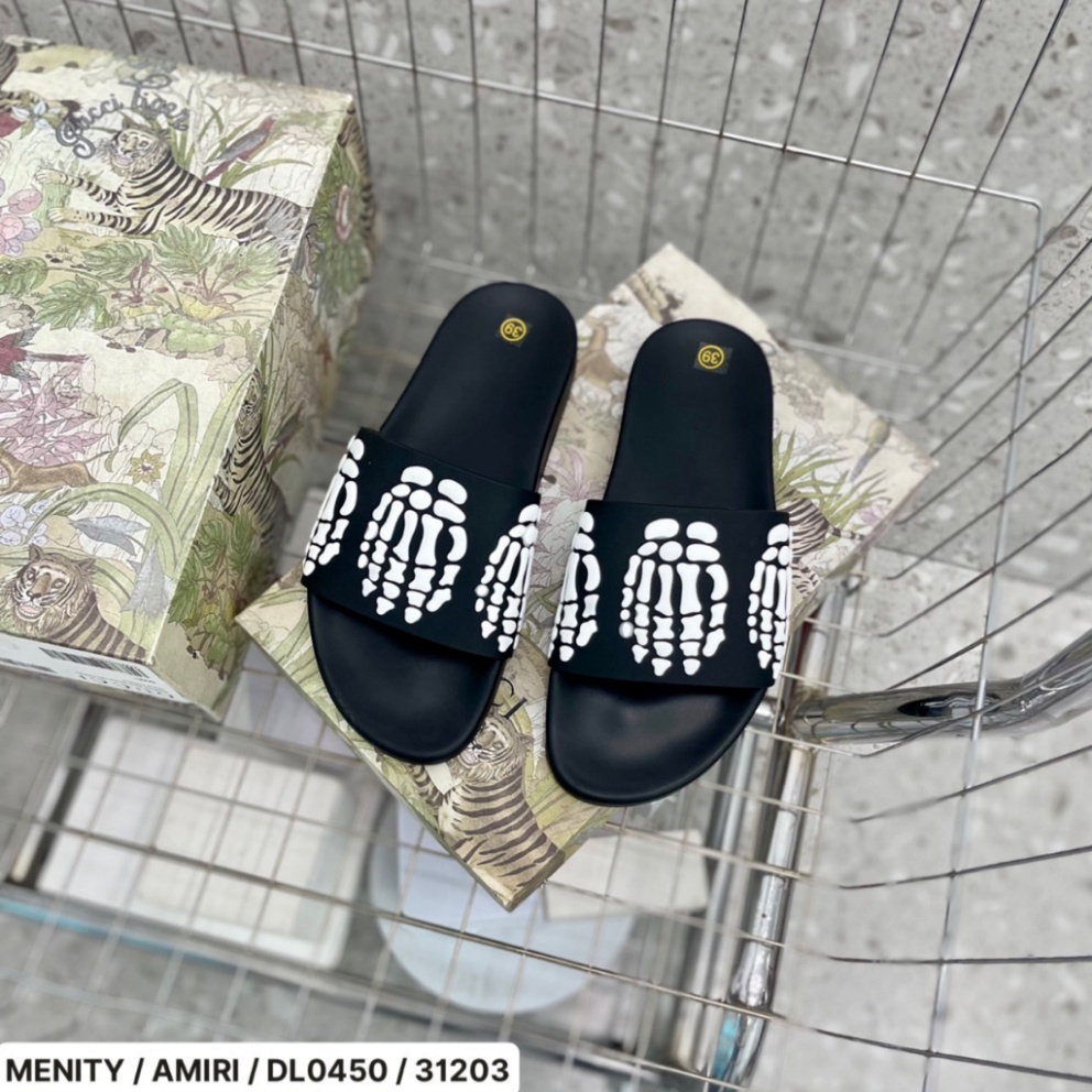 Dép nam Amiri hình xương, Dép quai ngang nam in hình xương 3D - Mẫu mới 2023 Hot