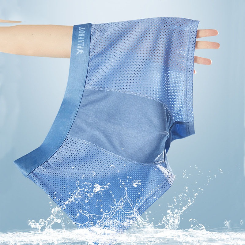 Hộp 4 quần lót nam thun lạnh lụa lưới siêu thoáng mát_Quần sịp đùi nam_Quần lót nam boxer nam tính