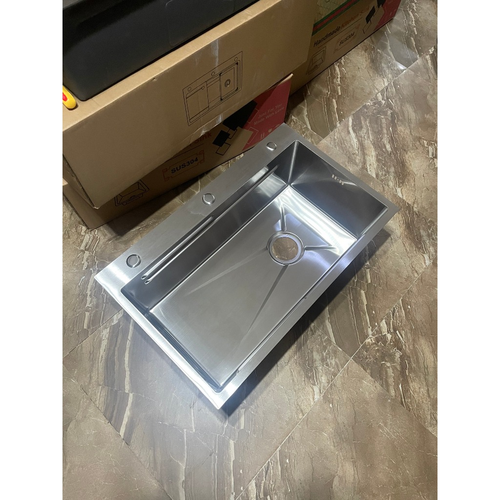 Chậu rửa bát 1 hố inox 304 kích thước 75x46cm
