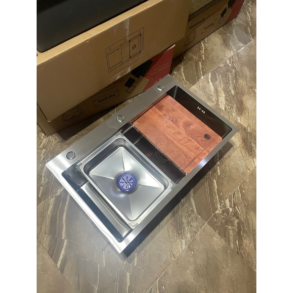 Chậu rửa bát 1 hố inox 304 kích thước 75x46cm
