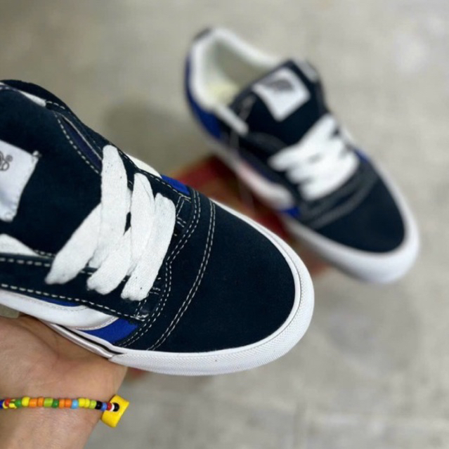 Giày Van Knu Skool Navy White Basic Lai Au Cao Cấp Fullbox