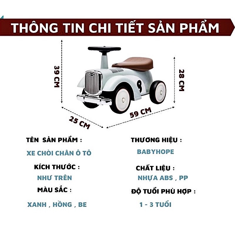 Xe chòi chân ,oto chòi chân có nhạc và đèn cho bé từ 1-3 tuổi