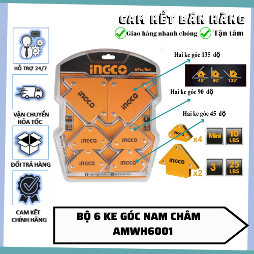 BỘ 4 và 6  KE GÓC NAM CHÂM INGCO TOTAL AMWH6001  TAMWH6002 TAMWH4062