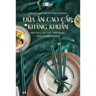 Bộ đũa ăn nhựa phủ nano cao cấp bear 6 đôi kháng khuẩn chống ẩm mốc cx-e0102/ đũa gỗ cx-e0103 gỗ tự nhiên an toàn