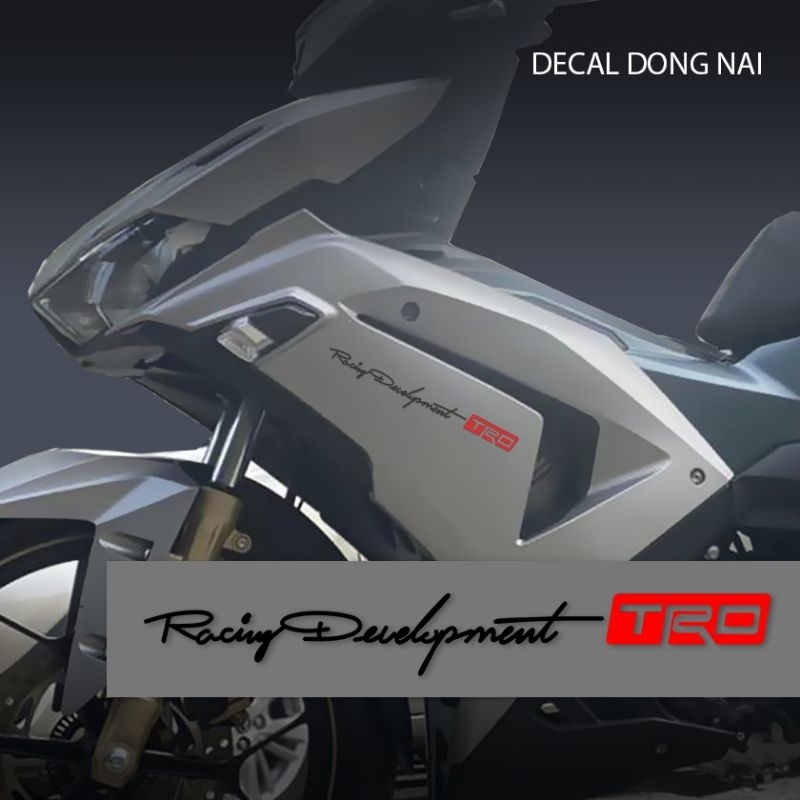 2 chiếc Decal RACING Development TRC trang trí xe máy Honda -Yamaha