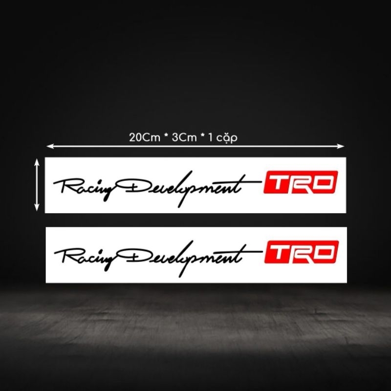 2 chiếc Decal RACING Development TRC trang trí xe máy Honda -Yamaha