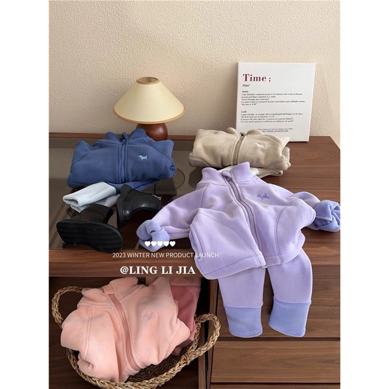 Set thể thao ấm áp phong cách Hàn Quốc cho bé trai bé gái 2023