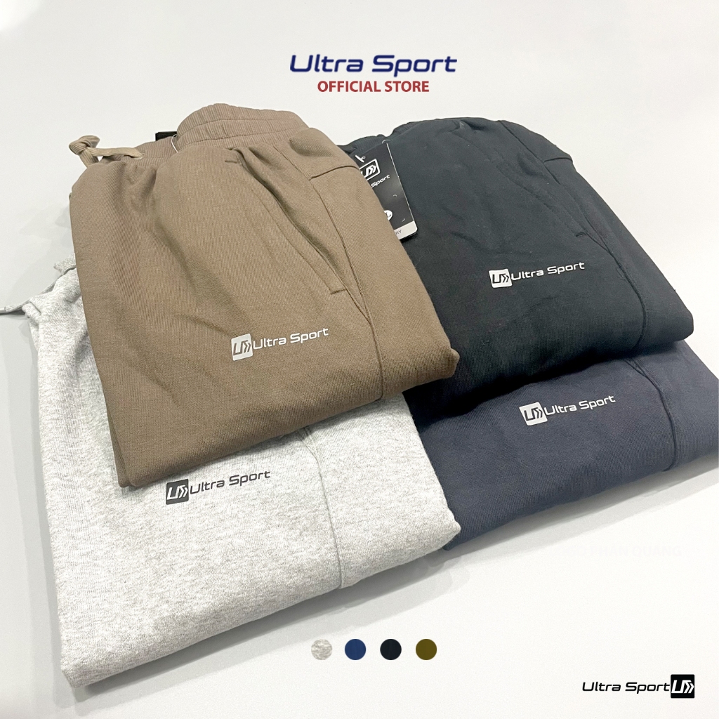 Quần nỉ nam Ultra Sport jogger chất cotton dày ấm áp, không bai không xù, 3 túi khoá tiện lợi