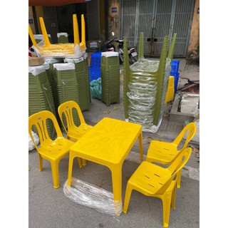 Ghế tựa nhà hàng, quán bia màu vàng, đỏ, xanh chân cao 38cm, ngồi bàn nhựa cao 50cm 9066