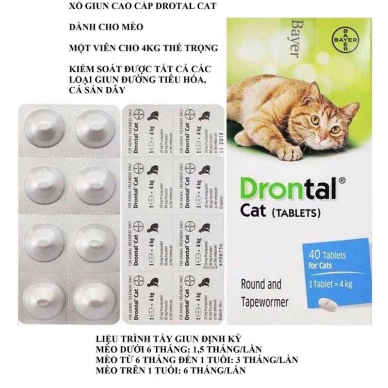 Một viên tẩy giun sán cho mèo loại tốt
