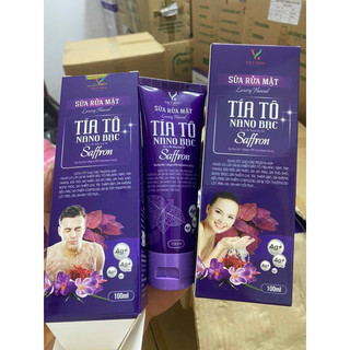 Sữa rửa mặt tía tô nano bạc saffron