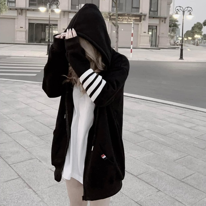 Áo Khoác Nỉ Túi Thom 4 Vạch Ngang Tay ❤ Áo Hoodie 2 Lớp Khóa Kéo Dày Dặn Dáng Rộng Nam Nữ NVA683 *Gía Sinh Viên*