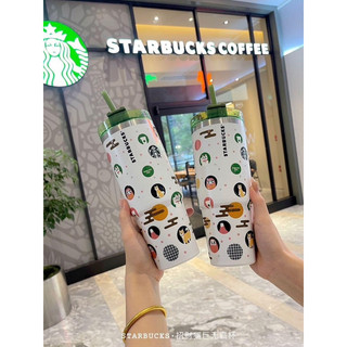  Bình giữ nhiệt inox 304 nắp kín Starbuck 900ml kèm ống hút bình đựng nước cao cấp fullbox 