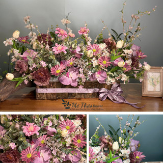 [Ảnh shop chụp]  Giỏ Hoa Lụa Giả Trang Trí Nội Thất, Làm Quà Tặng,Trang Trí Nhà Cửa,Phụ Kiện Chụp Ảnh Của Mê Thảo Flower