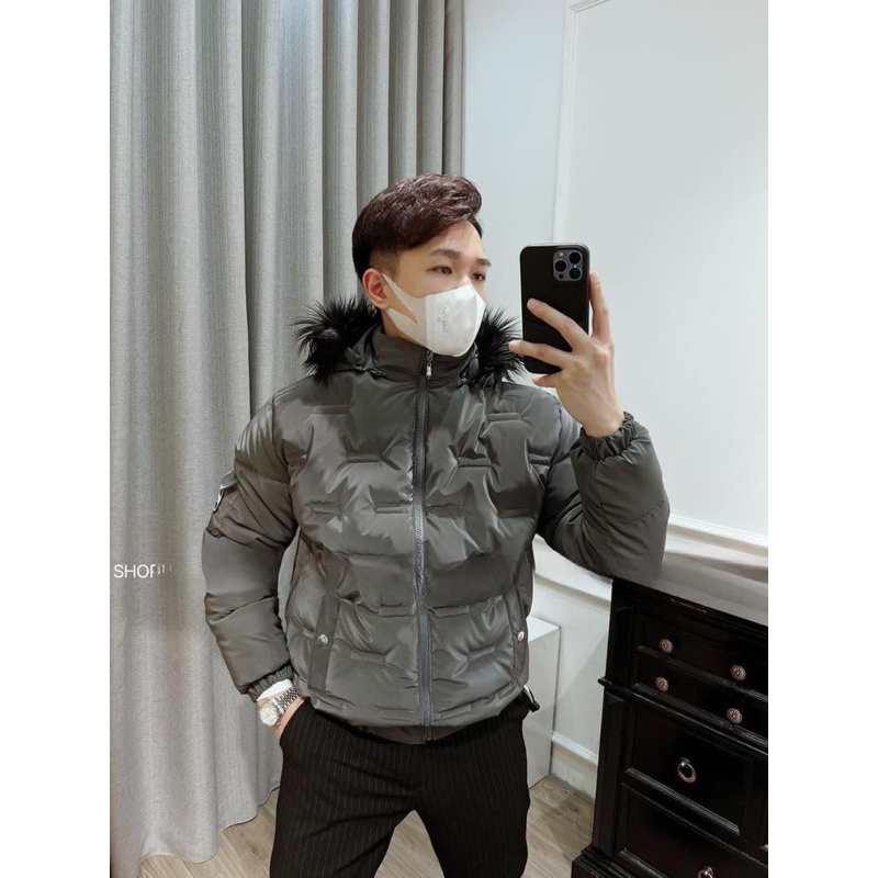 Áo khoác phao nam phong cách trẻ trung có mũ lông tại xưởng may AKANO