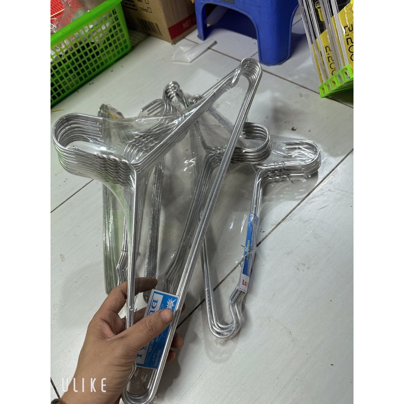 Combo 50 móc nhôm treo quần áo người lớn loại 3kg