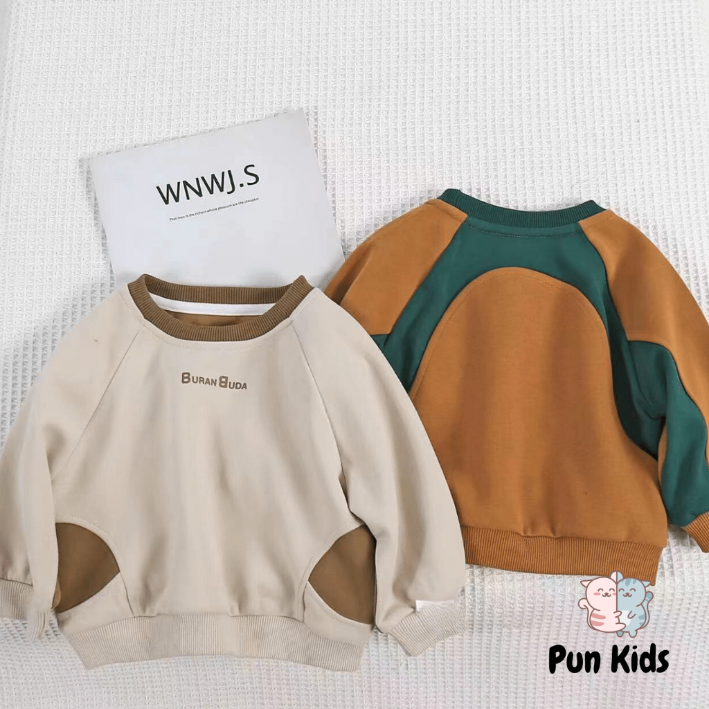 Áo sweater nỉ da cá cho bé trai bé gái từ 9-19kg